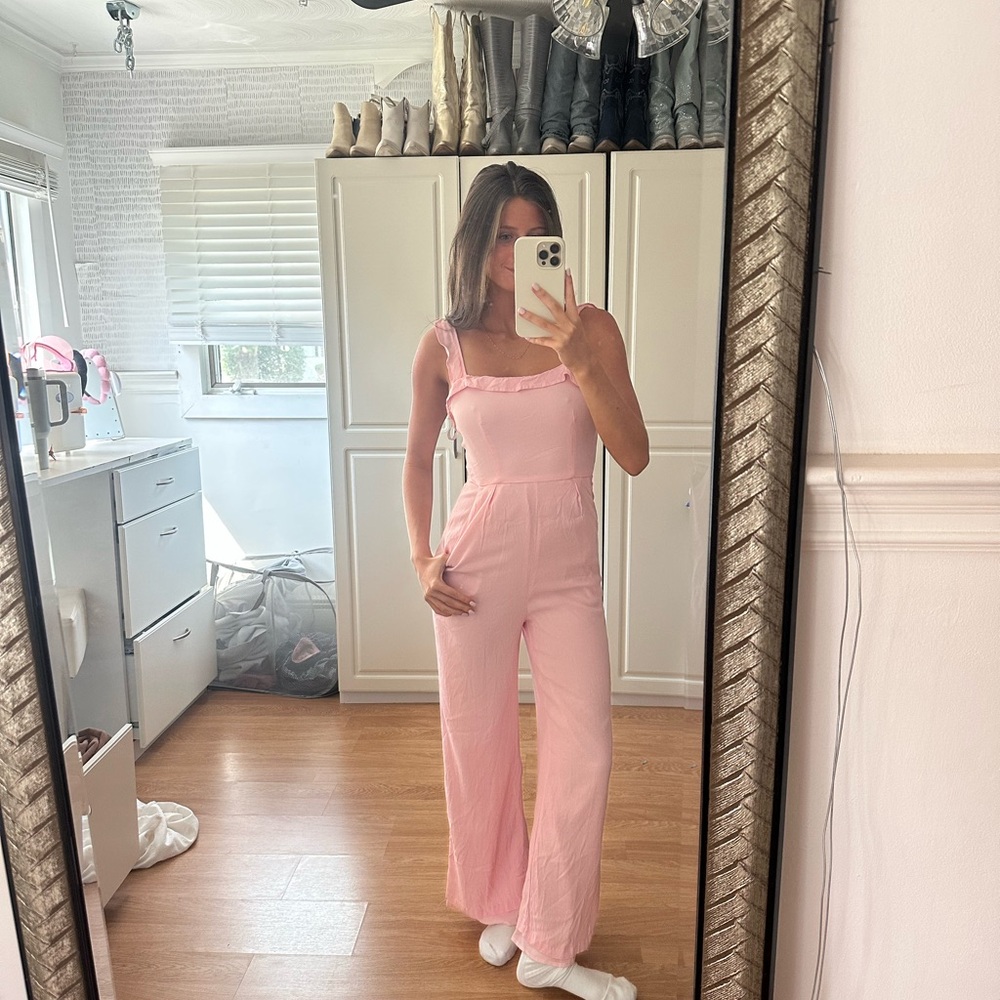 pink jumpsuit
